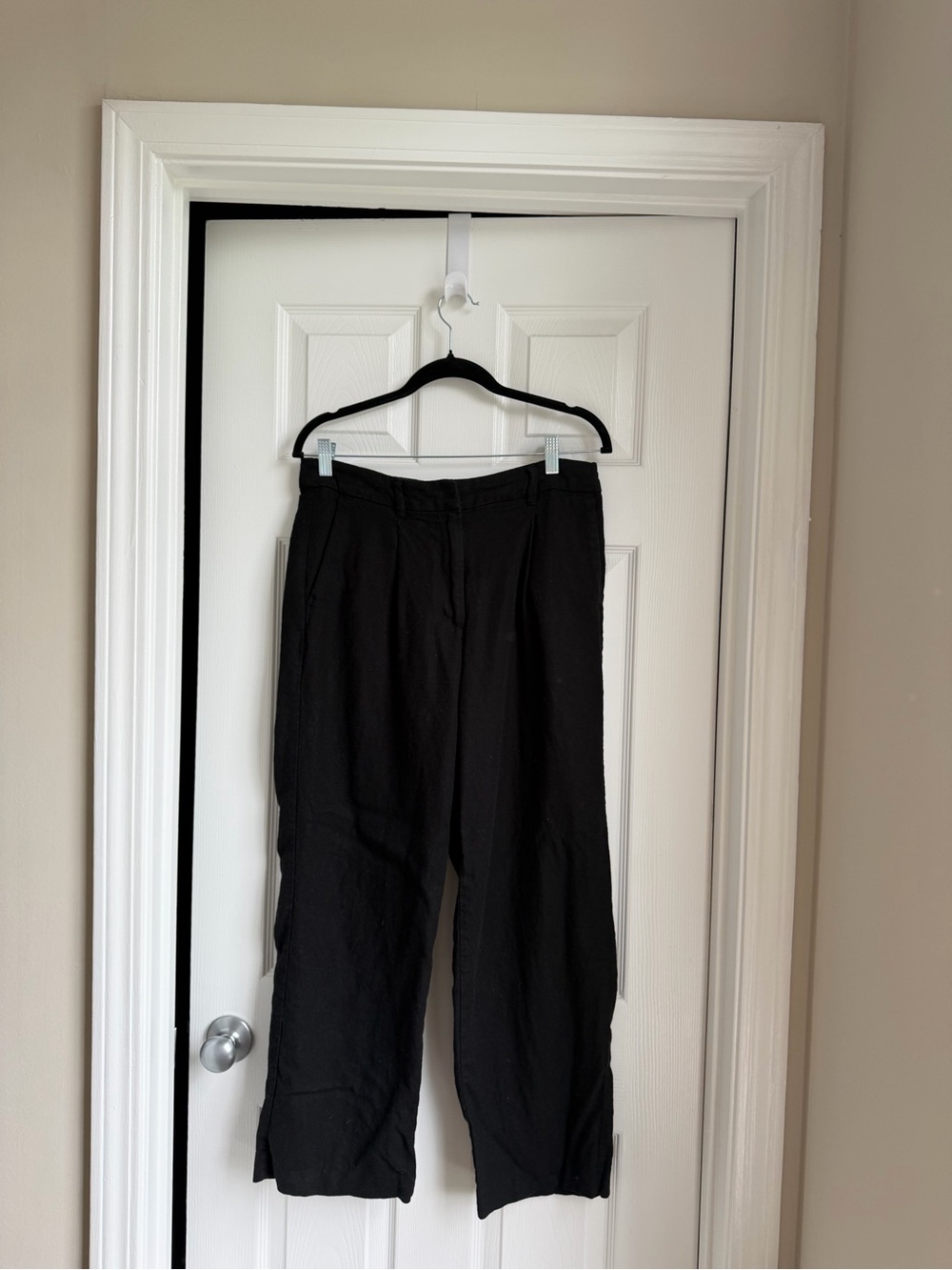 Linen Old Navy Black Wide-Leg Taylor Trousers